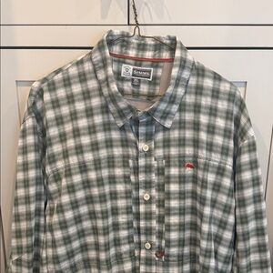 Simms Fishing shirt,Olive Checkered Men's Shirt,size XL